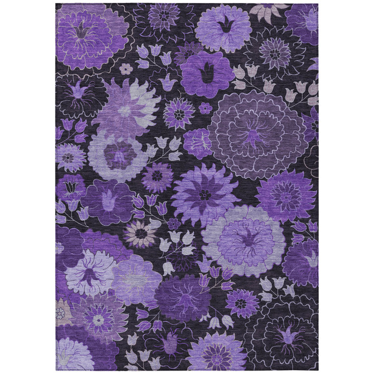 Machine Washable Indoor/Outdoor Efimenko ACN2295 Floral Rug