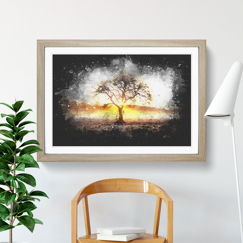 Sunlight Through the Oak Tree - Picture Frame Graphic Art Print, 33cm H x 45cm W x 2cm D, Oak Framed