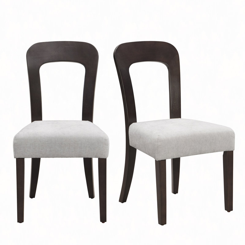Dining Chairs Set Of 2, Upholstered Kitchen Side Chairs With Fabric Seating Solid Rubber Wood Legs, 330 LBS Weight Capacity