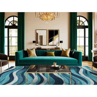 Tapis lavable hawaïen Ocean Waves
