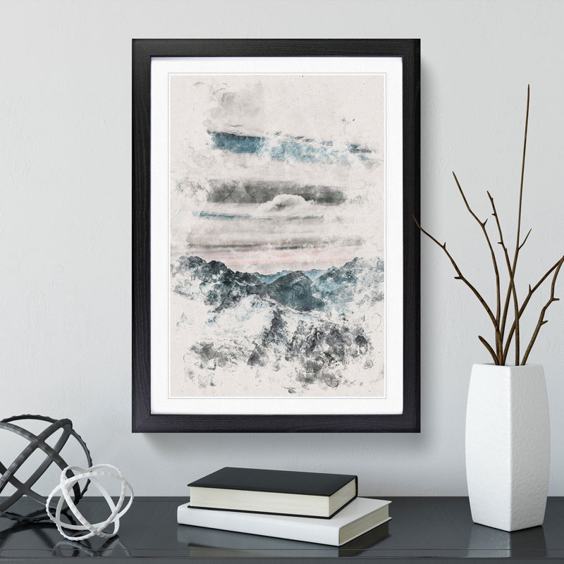 Mountain Clouds - Picture Frame Painting Print, 63cm H x 45cm W x 2cm D, Black Framed
