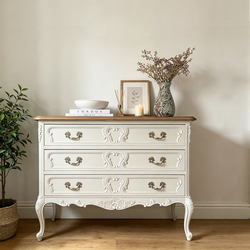 Commode d'entrée en bois massif American Vintage