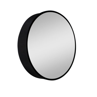24X24 Inch Black Metal Framed Wall Mount Bathroom Medicine Cabinet With Mirror