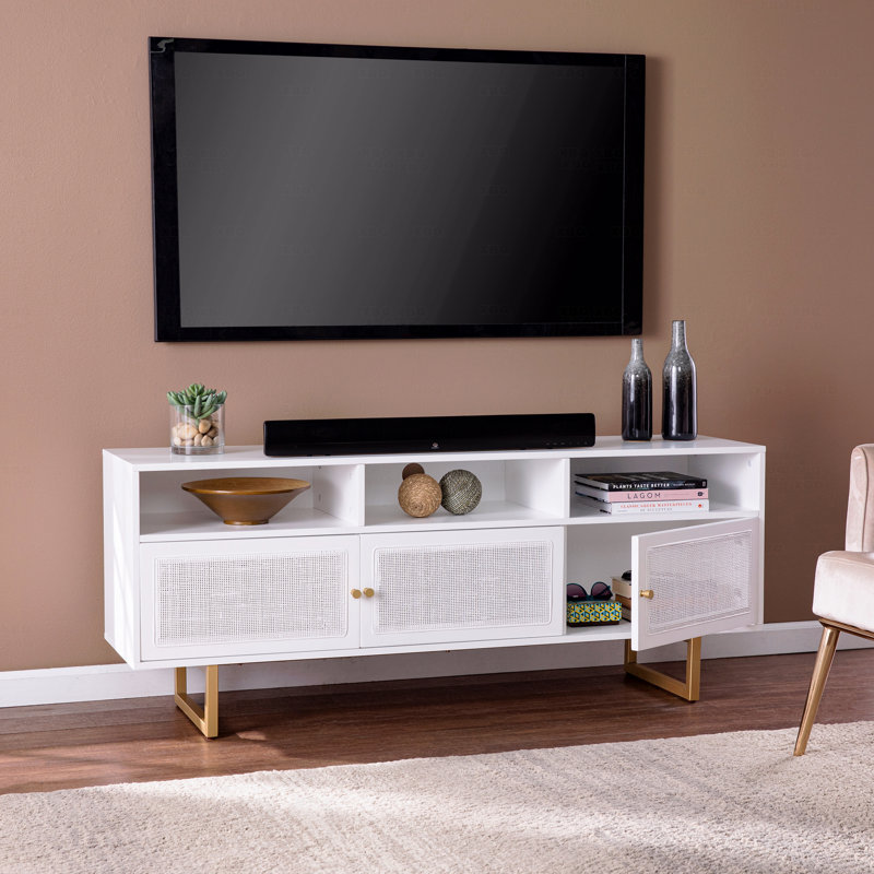Cabinet multimédia avec rangement, Blanc