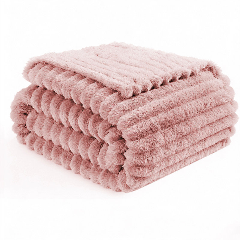 Léger à rayures - jeté en molleton doux de 300 g / m², couverture à rayures décorative et cadeau pour canapé, lit, canapé et salle de climatisation.