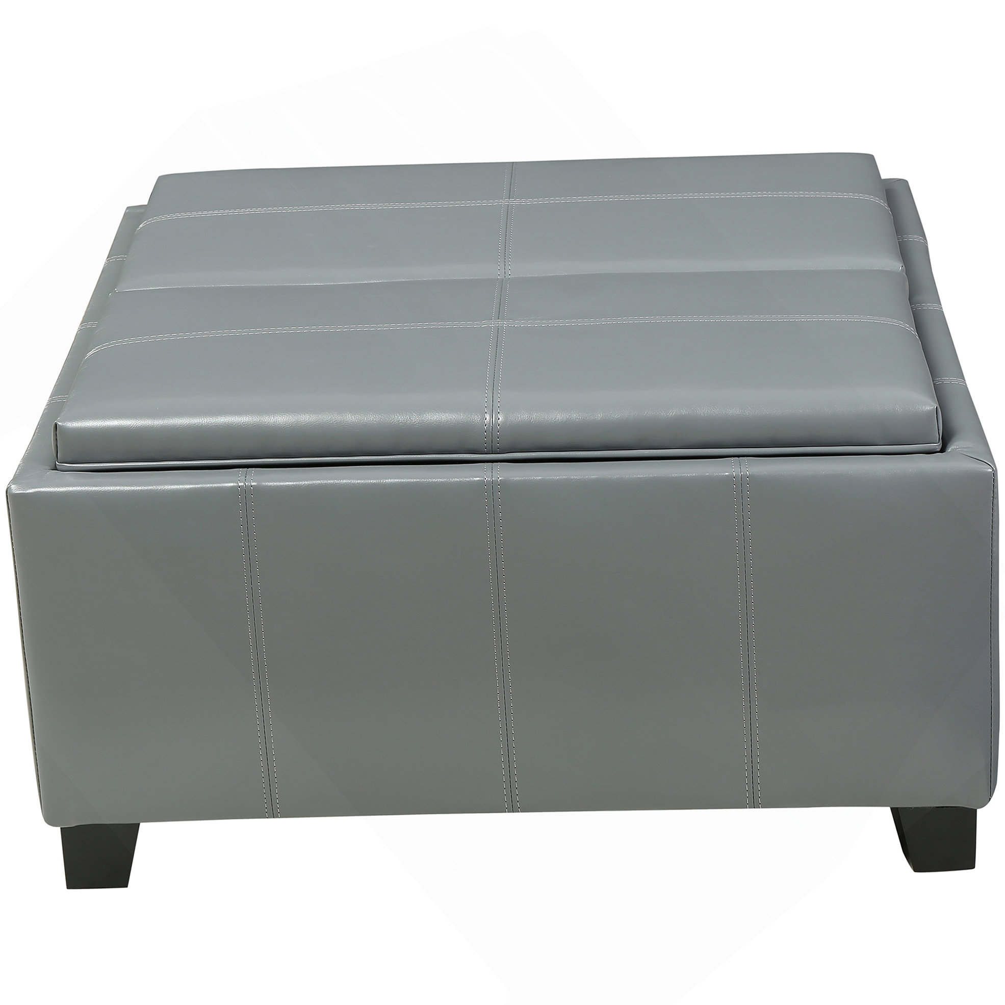 Red Barrel Studio® Rectangle Upholstered PU Ottoman | Wayfair