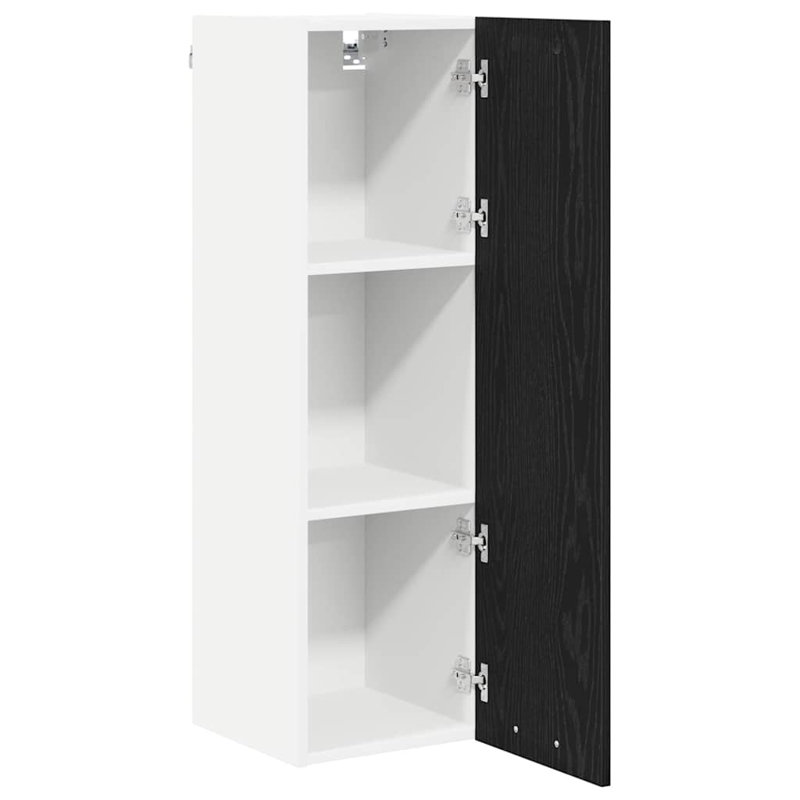 Vidaxl Hanging Cabinet Riga White 40 X 31 X 100 Cm Engineered Wood, 100cm H x 30cm W x 31cm D, Black