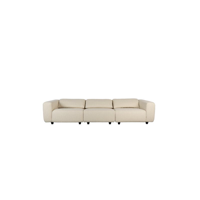 Canapé à accoudoirs carrés 140 po Wings, Mélange de polyester blanc