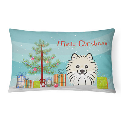  Coussin intérieur / extérieur Christmas Tree and Pomeranian