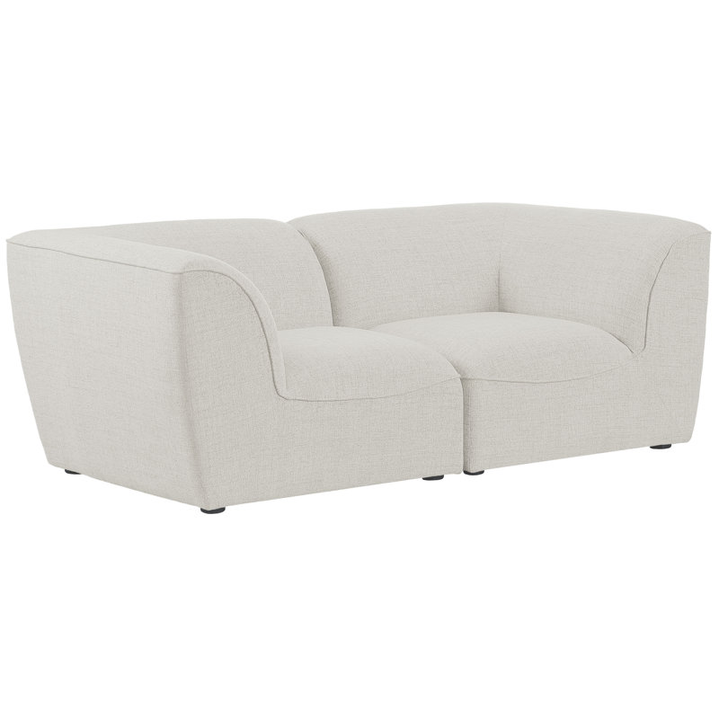 Canapé modulaire en lin durable, Tissu crème texturé en lin
