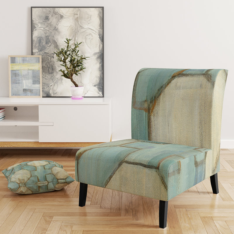 Geometric Title Element - Modern Upholstered Slipper Chair