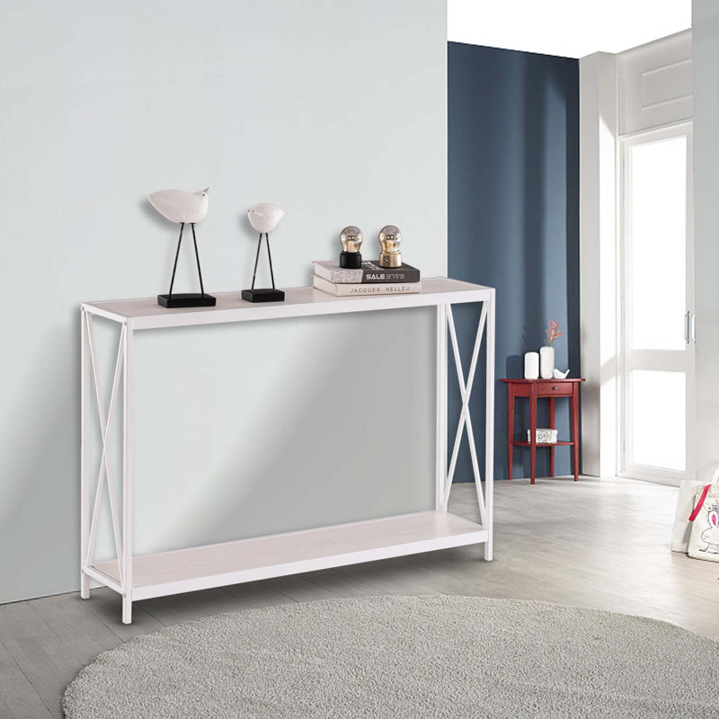 Table d'appoint Cross, Beige / Blanc