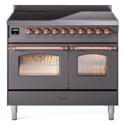 Cuisinière à induction 40 pouces avec 6 éléments à induction ILVE Nostalgie II Series (porte en verre)