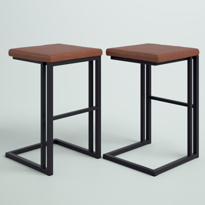 Boone Upholstered Stool with Metal Frame