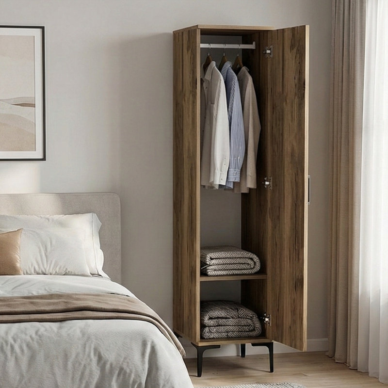 6.6 Ft. Tall Patterned Bathroom Cabinet, Walnut
