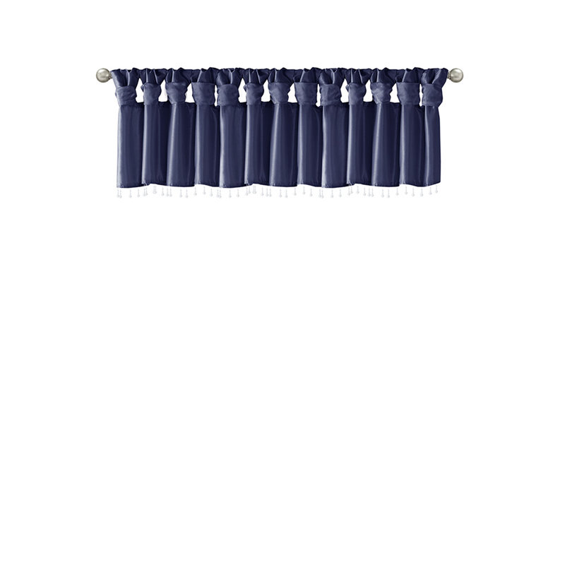 Cantonnière en perle légère Gracie Mills Elroy, Bleu marine