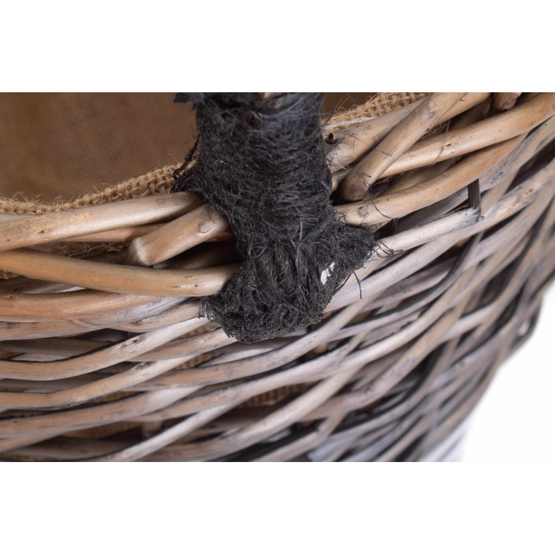 Triple Tone Wicker Storage Basket with Lining