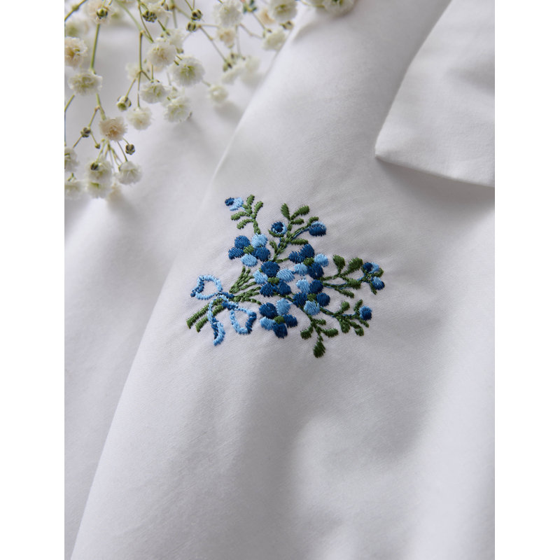 Historic Royal Palaces Bedding, Single Duvet Cover Set + 1 Standard Pillowcase, White Floral