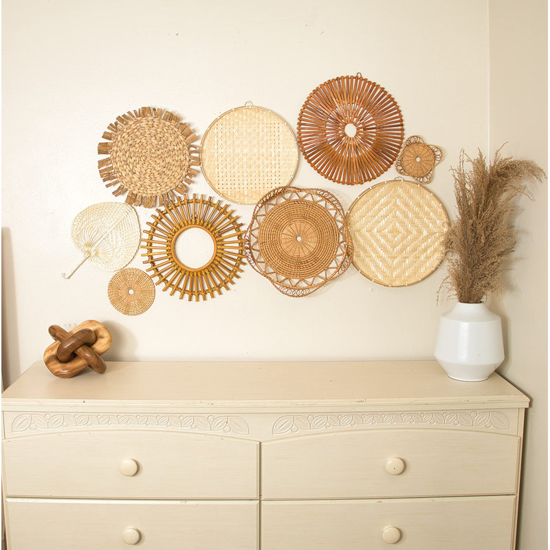 Handmade Plants & Flowers Wall Decor on 100% Natural Seagrass