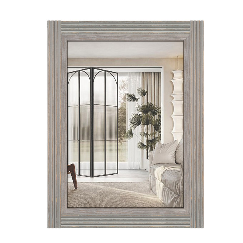 Solid Wood Flat Bathroom Mirror, 32" x 24"