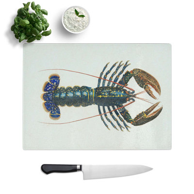 Tempered Glass Crimson Crawfish Chopping Board