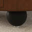 Table basse de 35,43 pouces à dessus en pierre ronde avec plateau de rangement à poignée en pierre et pieds en boule noir mat
