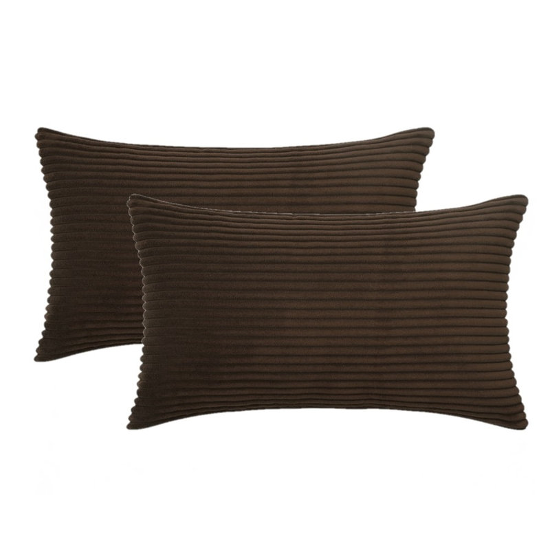 Housse de coussin à rayures, Chocolat