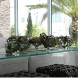 48'' Faux Succulent Plant in Glass Planter