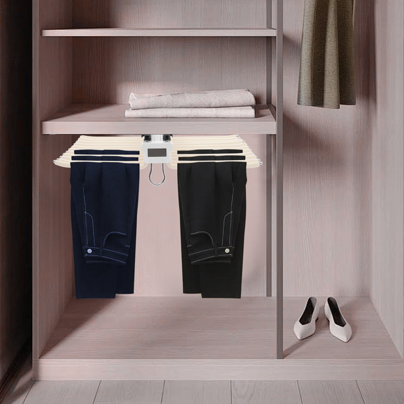 Rangement coulissant à double rangée de pantalons avec rails coulissants