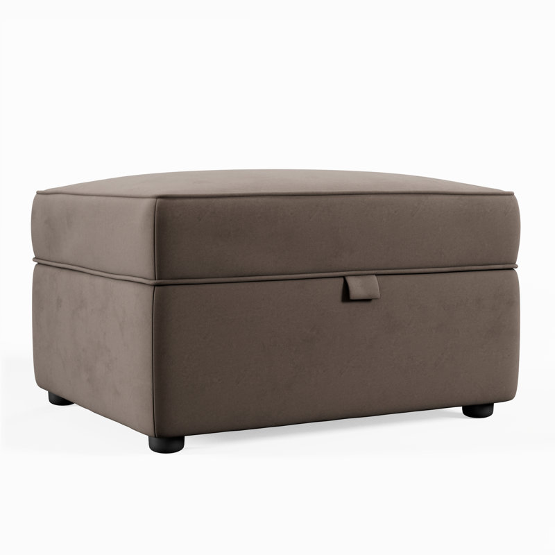 Birjesh 63cm Wide Rectangle Solid Colour Footstool Ottoman with Storage, Mole