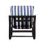 Chaise d'extérieur Asa revêtue de tissu rayé bleu et blanc