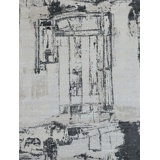 Hand Knotted Area Rug in Ivory And Black