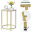 Table d'appoint pour canapé en verre trempé, table basse dorée pour salon de chambre à coucher, structure en métal, décor moderne,