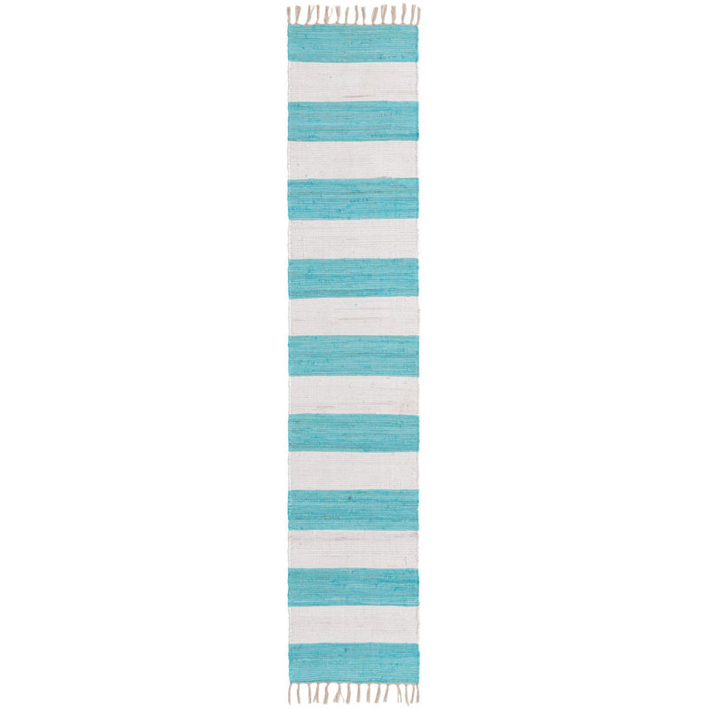 Abitha Cotton Striped Indoor Rug, Runner 2'2" x 10'