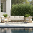 Ensemble de patio d'extérieur en bois d'acacia 3 pièces Sarpa - Lin blanc