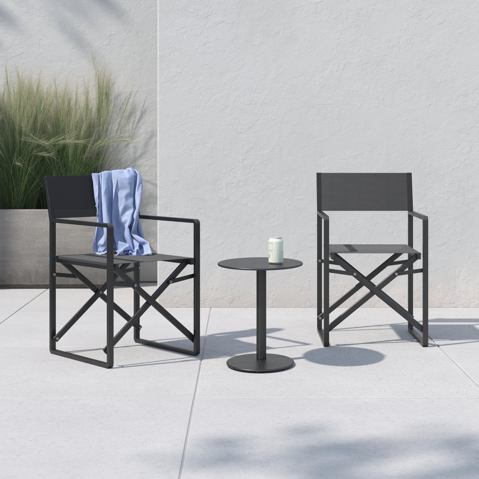Sunset 15" Patio Bistro Set, Black