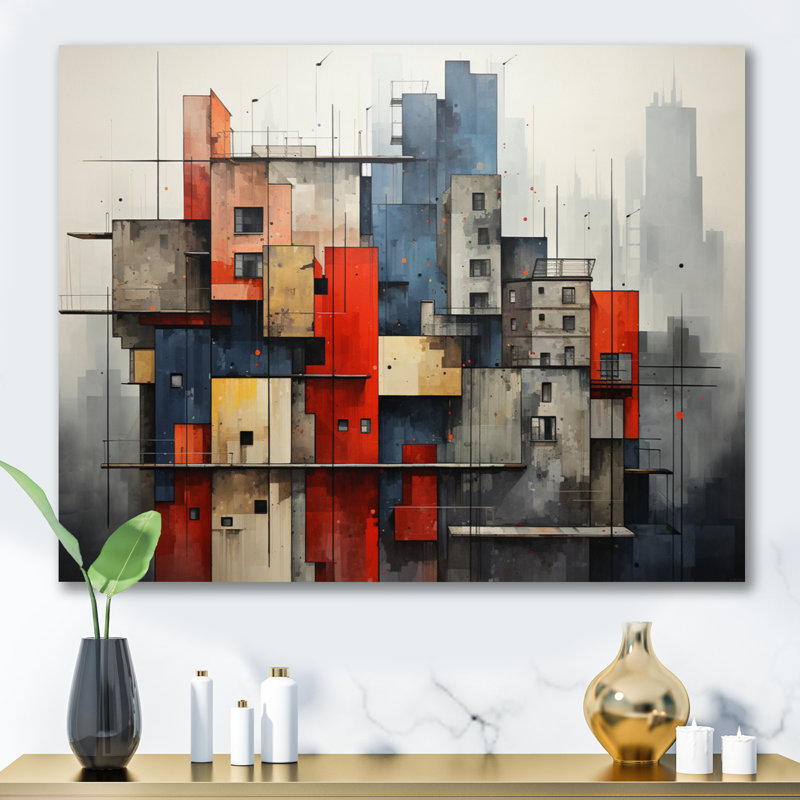 Abstract Architectures III - Reproduction, Toile tendue, H 12 po x l 20 po x P 1 po
