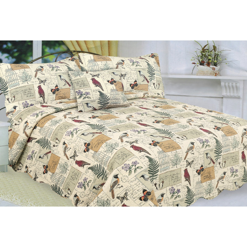 Farmhouse / Country Quilted Animal Print Quilt, Twin