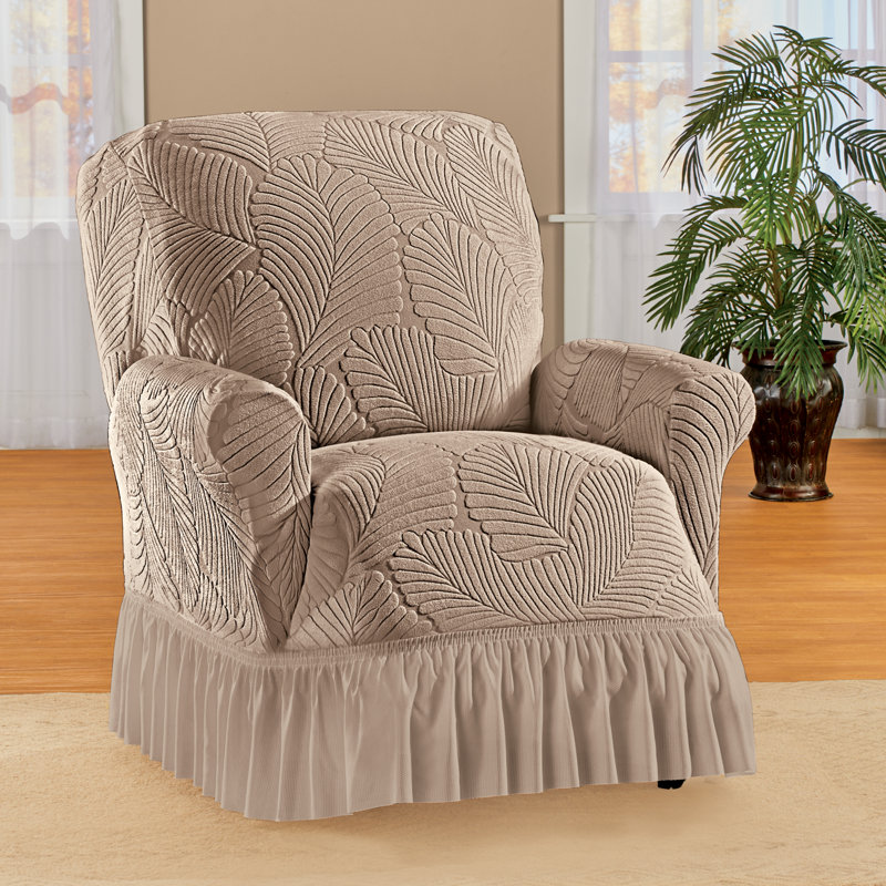 Housse à jupe à volants texturée, Taupe texturé