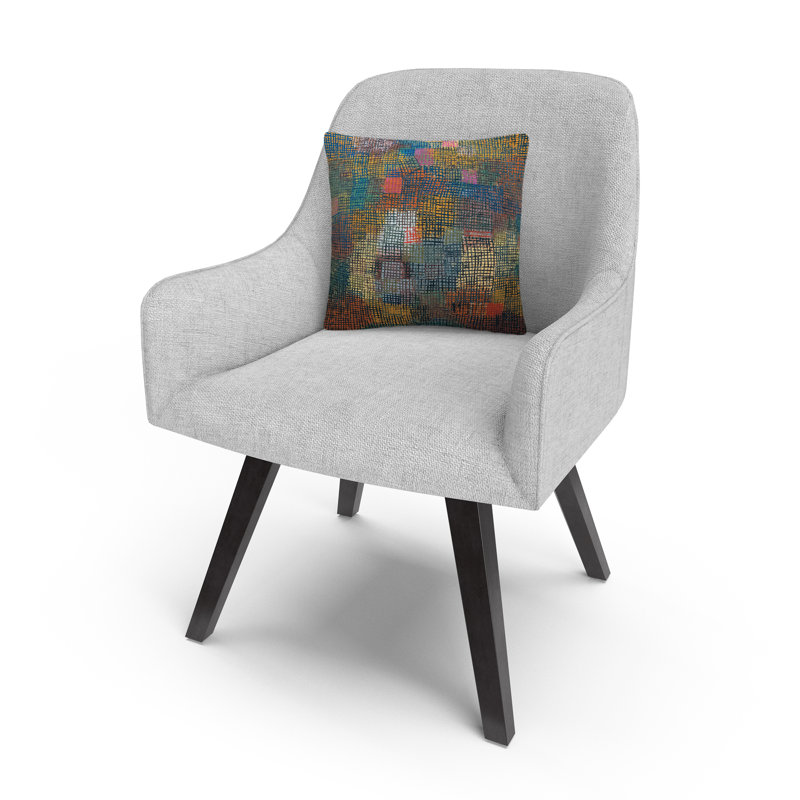 Paul Klee Abstract Multicolor Polyester Square Throw Pillow