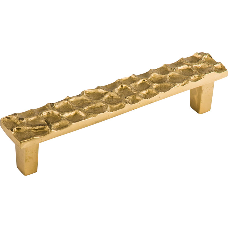 Cobblestone Bar Pull, Polished Brass, 5 1/16" Center to Center