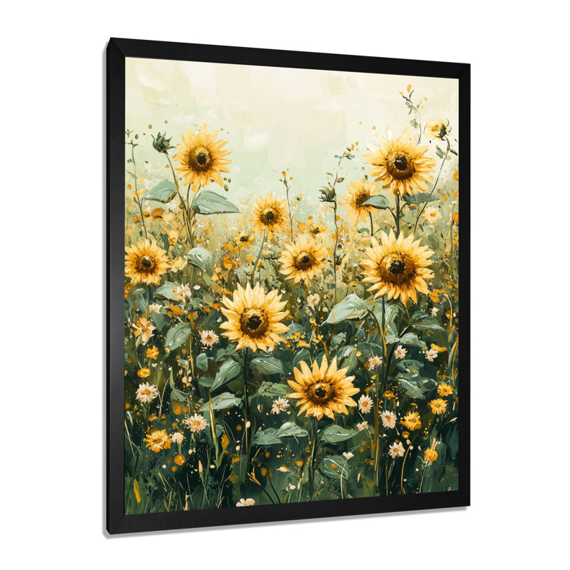 Drusi - Floral Wall Art, 32" H x 16" W, Black, Single Picture Framed Print