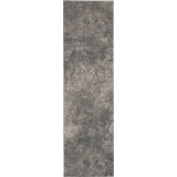 Uptown Abstract Area Rug in Gray/Ivory/Blue