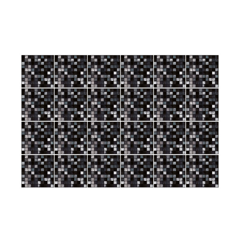 Edithe 15cm W x 15cm L Vinyl Peel and Stick Mosaic Tile, Black
