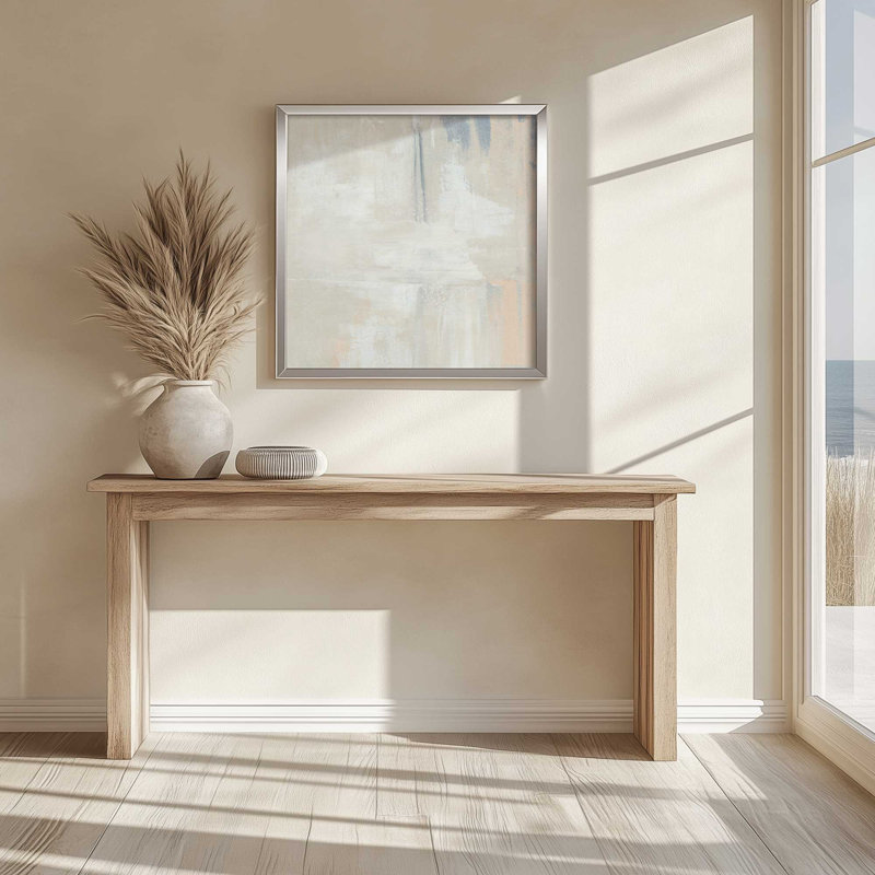 Gentle Abstract Layers I Canvas Print, 13.75'' H x 13.75'' W, Brushed Gold Open Corner Framed