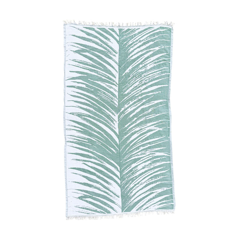 Serviette de plage en coton tropical, Vert