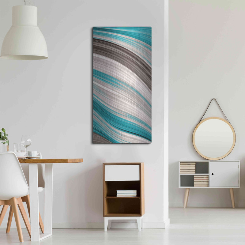 Ivy Bronx «Aqua Sweep II» par James Burghardt, art mural en métal, H 48 po x l 24 po