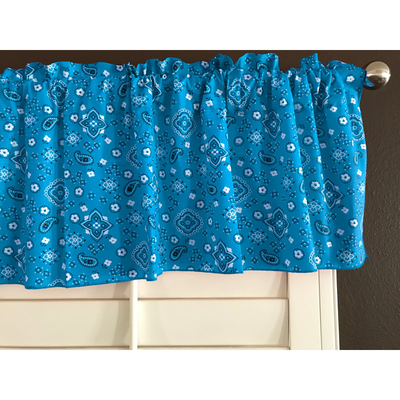 Cantonnière à imprimé cachemire Bandanna, L 58 po x L 32 po, Turquoise