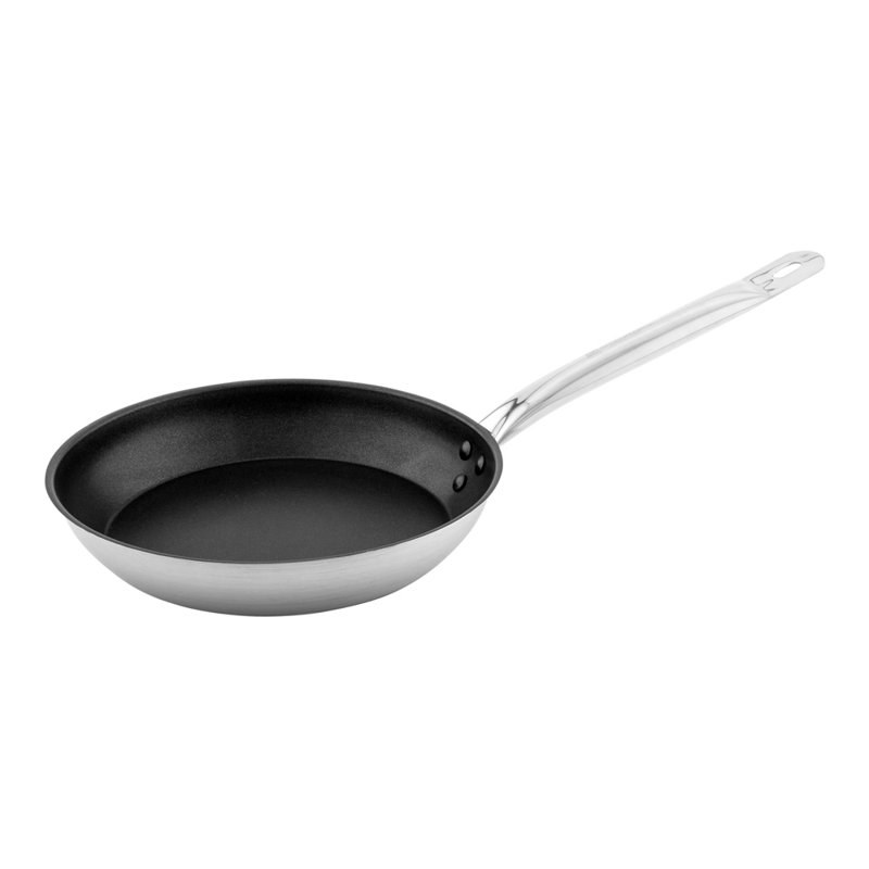 Poêle à frire ronde de 10 pouces, 1 poêle antiadhésive - compatible avec l'induction, poignée rivetée, poêle à frire en acier inoxydable, vaisselle, pour la maison ou le restaurant