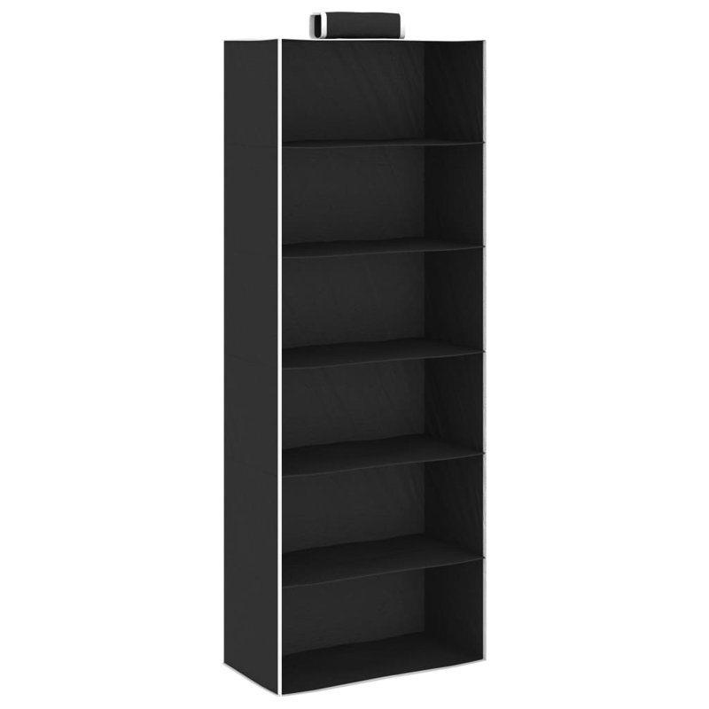 Mailer Hanging Storage with 6 Pockets, Black